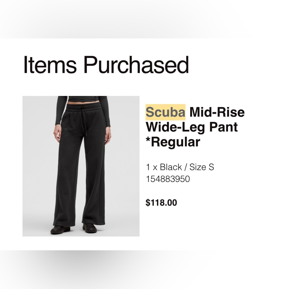 Lululemon Scuba Mid Rise Wide Pants - Picture 5 of 9